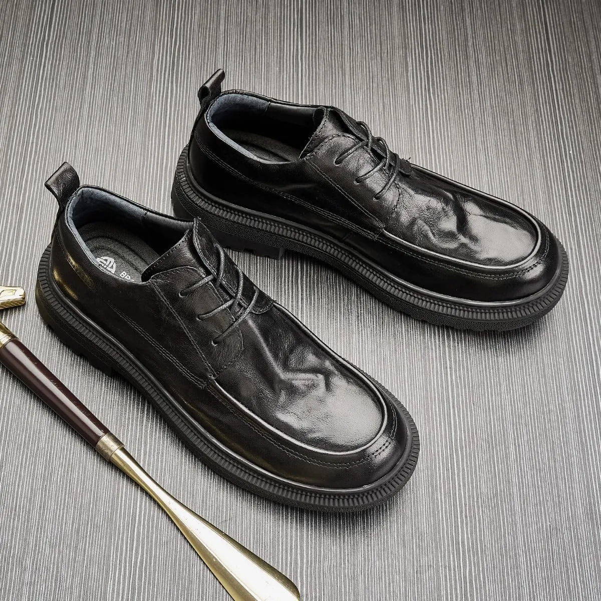 Men's Lace Up Formal Dress Shoes Brogues Derby Comfortable Leather Shoes for Men for Business Office & Casual