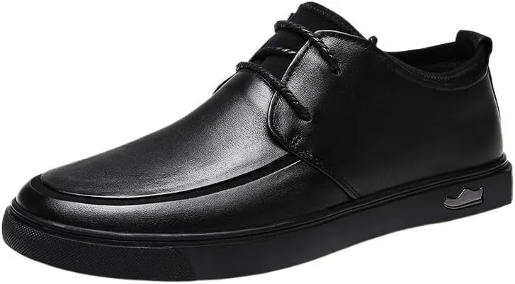 Men's Leather Dress Shoes Casual Business Office Wear Fashion Lace-Up Sneakers