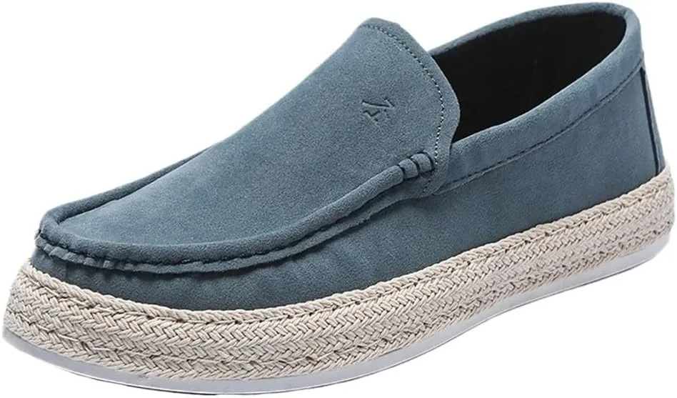 Men's Loafers Round Toe Platform Height-Increasing Simple Leather Anti-Slip Resistant Comfortable Casual Prom Slip-on