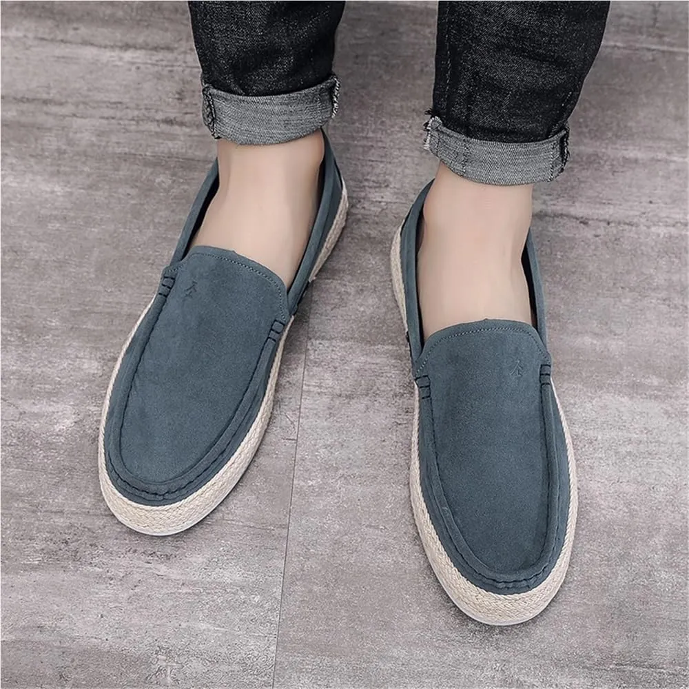 Men's Loafers Round Toe Platform Height-Increasing Simple Leather Anti-Slip Resistant Comfortable Casual Prom Slip-on