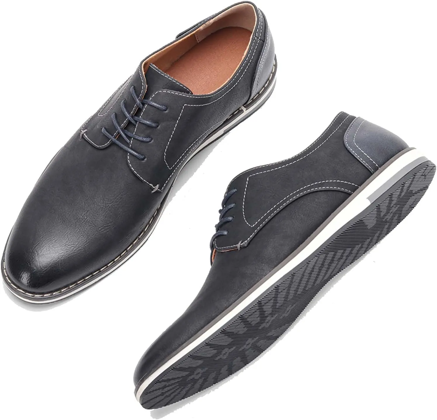 Men's Orthopedic Dress Shoes Business Oxford Derby Shoes Casual Leather Walking Flats