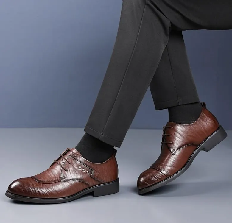 Men's Patent Leather Wingtip Brogue Oxfords Shoes Mens Casual Business Formal Derby Shoes