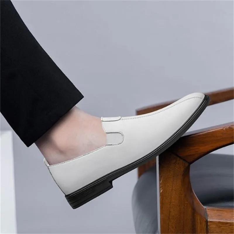 Men's Slip-on Loafers Shoes Casual Oxford Shoes for Men Pointed Toe Low Heel Comfortable Breathable Non-Slip wear-Resistant Soft-Soled Business Shoes
