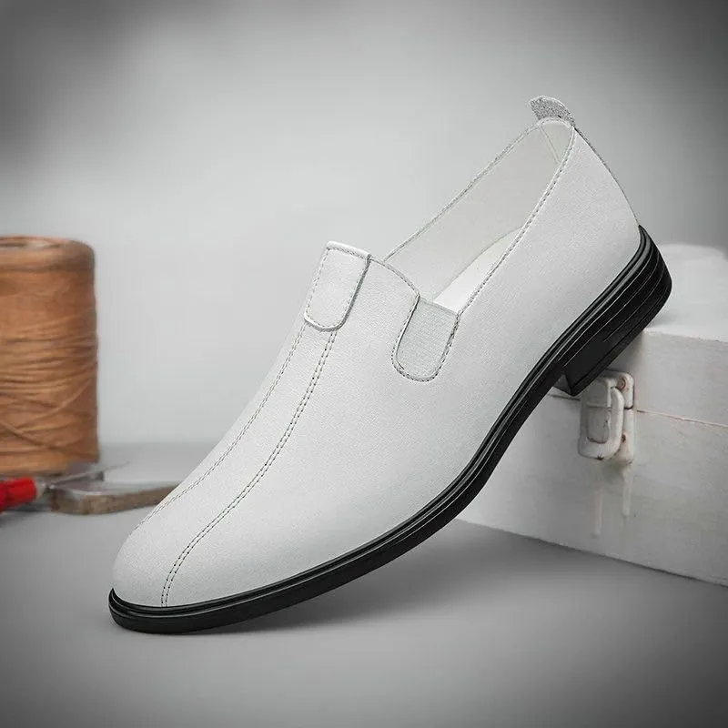 Men's Slip-on Loafers Shoes Casual Oxford Shoes for Men Pointed Toe Low Heel Comfortable Breathable Non-Slip wear-Resistant Soft-Soled Business Shoes