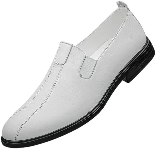 Men's Slip-on Loafers Shoes Casual Oxford Shoes for Men Pointed Toe Low Heel Comfortable Breathable Non-Slip wear-Resistant Soft-Soled Business Shoes