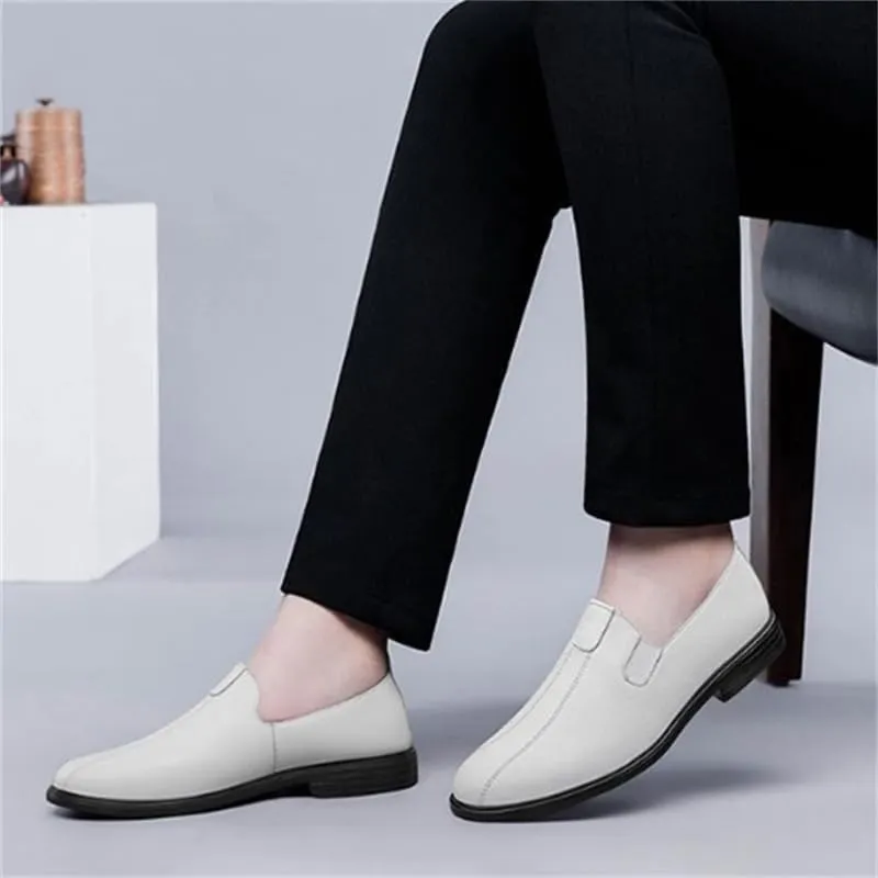 Men's Slip-on Loafers Shoes Casual Oxford Shoes for Men Pointed Toe Low Heel Comfortable Breathable Non-Slip wear-Resistant Soft-Soled Business Shoes
