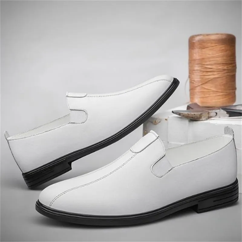 Men's Slip-on Loafers Shoes Casual Oxford Shoes for Men Pointed Toe Low Heel Comfortable Breathable Non-Slip wear-Resistant Soft-Soled Business Shoes