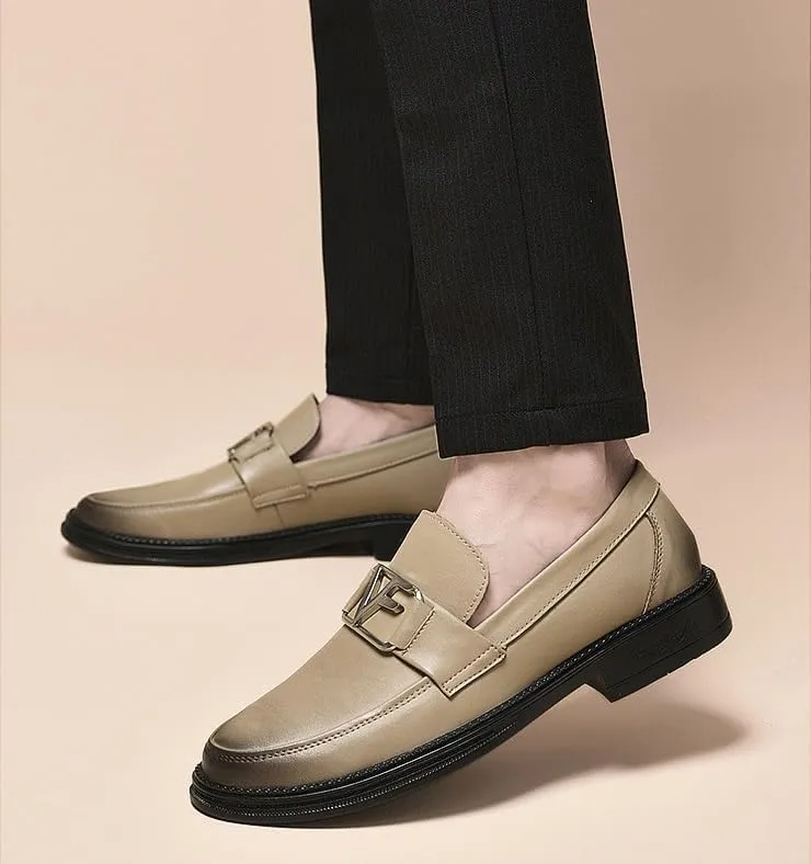 Men's Wingtip Brogue Oxfords Dress Shoes Genuine Leather Business Formal Comfortable Slip-On Derby Shoes