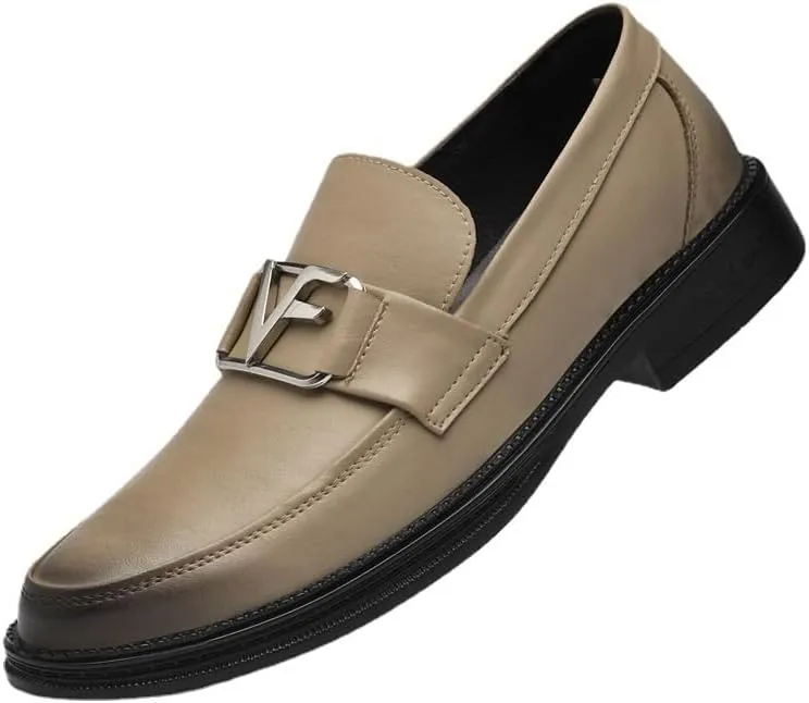 Men's Wingtip Brogue Oxfords Dress Shoes Genuine Leather Business Formal Comfortable Slip-On Derby Shoes