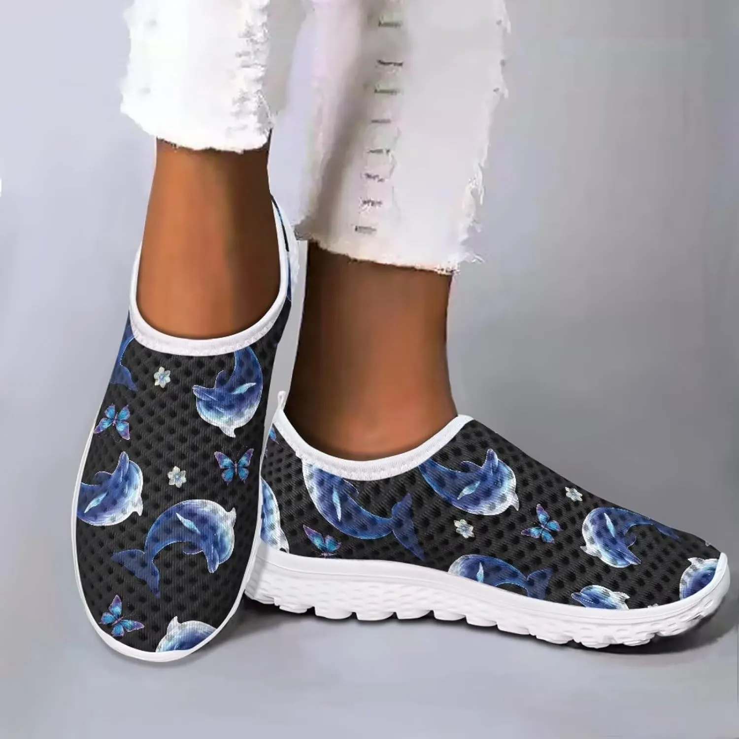 Mesh Slip on Shoes for Women: Casual Walking Shoe Non Slip Comfort Fashion Tennis Shoes Lightweight Sneaker for Work