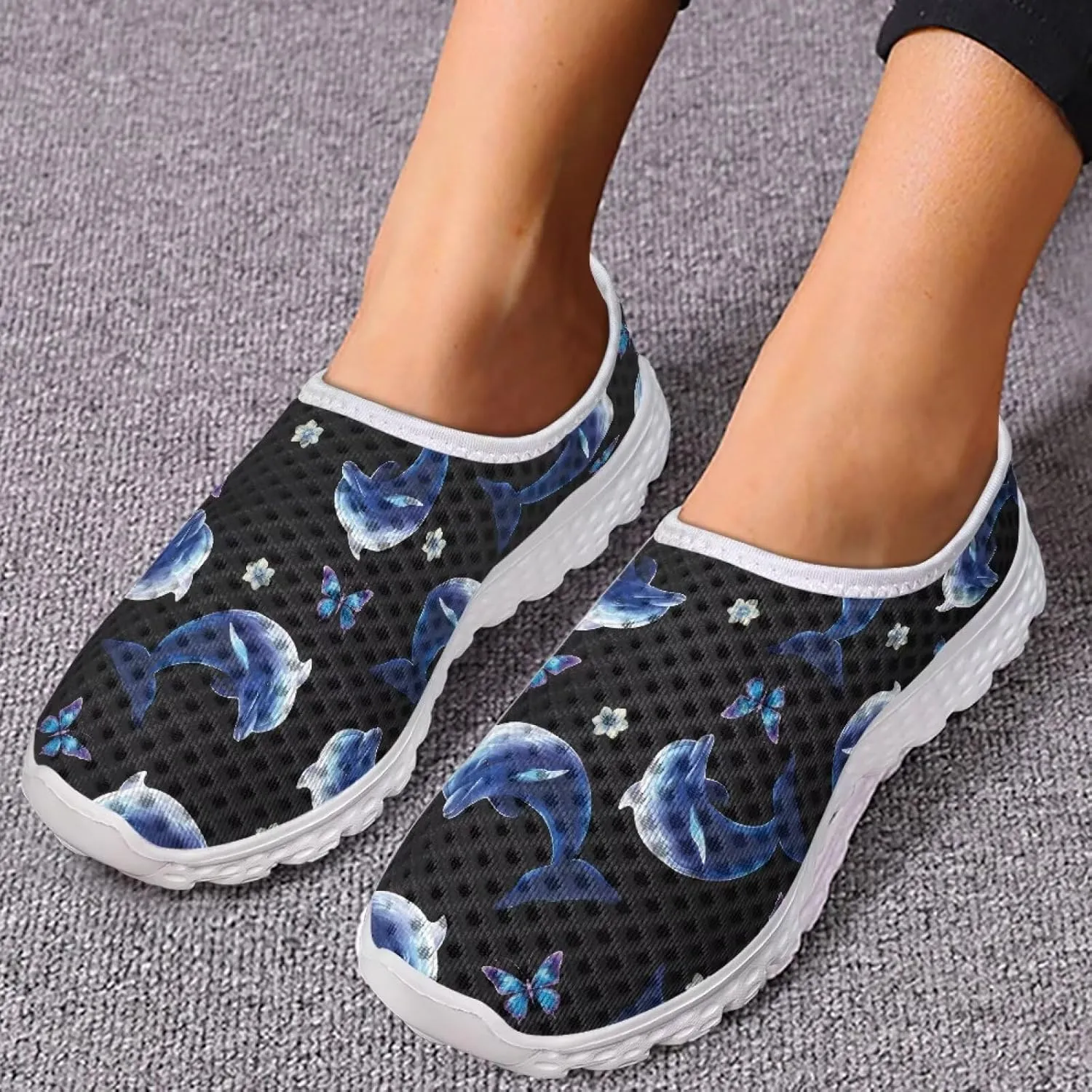 Mesh Slip on Shoes for Women: Casual Walking Shoe Non Slip Comfort Fashion Tennis Shoes Lightweight Sneaker for Work
