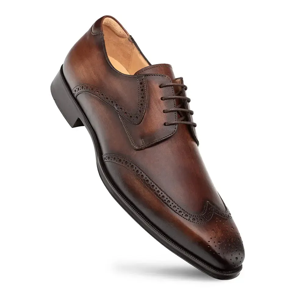 Mezlan Tasso 21315 Chestnut Genuine Wing Tip Derby Oxfords