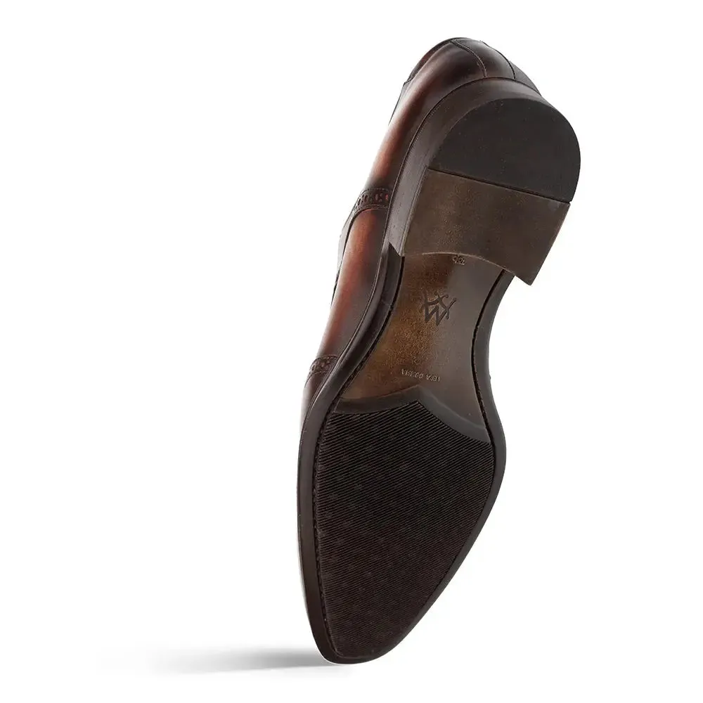 Mezlan Tasso 21315 Chestnut Genuine Wing Tip Derby Oxfords