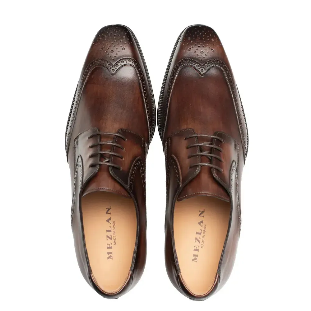 Mezlan Tasso 21315 Chestnut Genuine Wing Tip Derby Oxfords