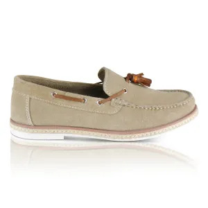 Milford Suede Leather Tassel Loafers - Sand