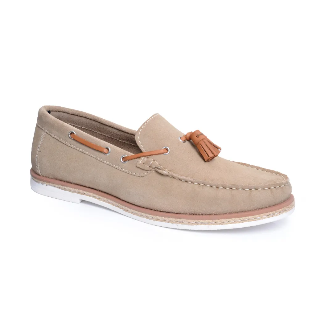 Milford Suede Leather Tassel Loafers - Sand