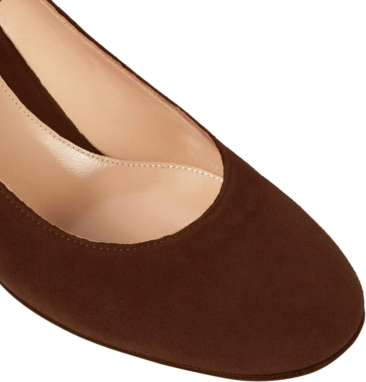 MOOMMO Women Classic Chunky Block Heel Suede Pumps Round Closed Toe Slip On 2" Low Thick Heels Dress Shoes Matte Patent Spring Fashion Office Ladies Work Pump Basic Shoe Elegant Wedding 4-11 M US