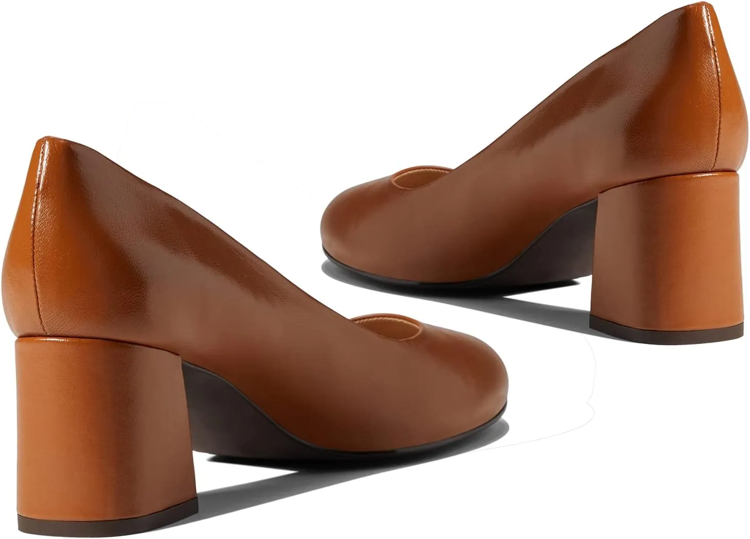 MOOMMO Women Classic Chunky Block Heel Suede Pumps Round Closed Toe Slip On 2" Low Thick Heels Dress Shoes Matte Patent Spring Fashion Office Ladies Work Pump Basic Shoe Elegant Wedding 4-11 M US