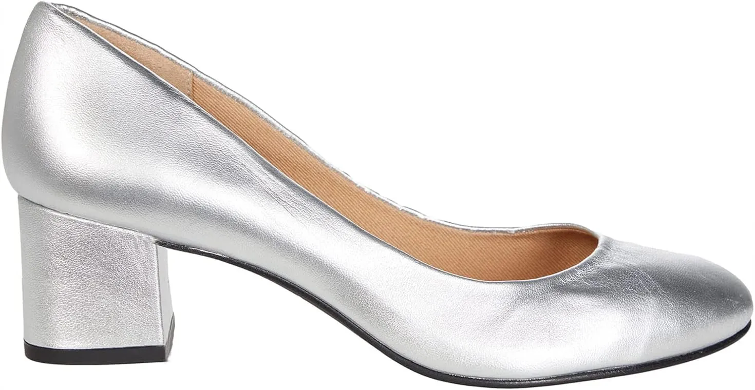 MOOMMO Women Classic Chunky Block Heel Suede Pumps Round Closed Toe Slip On 2" Low Thick Heels Dress Shoes Matte Patent Spring Fashion Office Ladies Work Pump Basic Shoe Elegant Wedding 4-11 M US