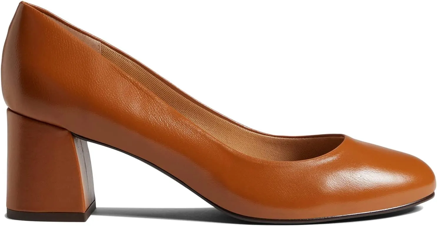 MOOMMO Women Classic Chunky Block Heel Suede Pumps Round Closed Toe Slip On 2" Low Thick Heels Dress Shoes Matte Patent Spring Fashion Office Ladies Work Pump Basic Shoe Elegant Wedding 4-11 M US