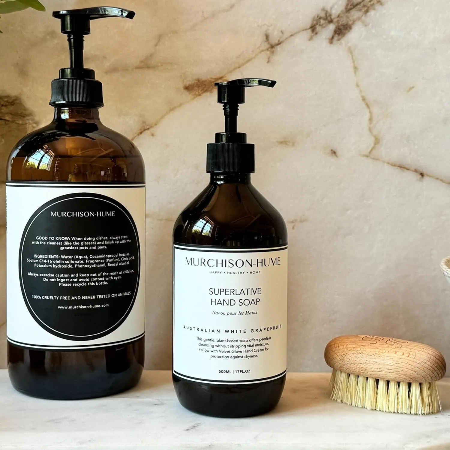 Murchison-Hume Luxury Vegan Hand Soap with Pump Dispenser, Moisturizing Hand Wash, SLS, Paraben & Cruelty-Free, 17oz (Australian White Grapefruit)
