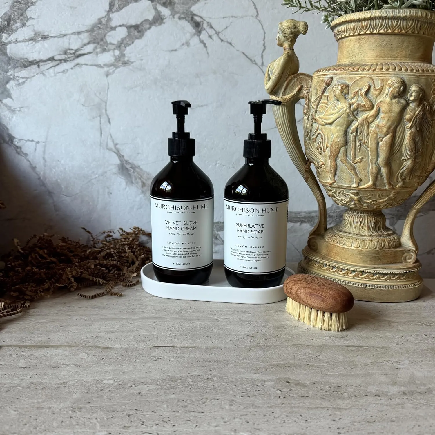 Murchison-Hume Luxury Vegan Hand Soap with Pump Dispenser, Moisturizing Hand Wash, SLS, Paraben & Cruelty-Free, 17oz (Lemon Myrtle)
