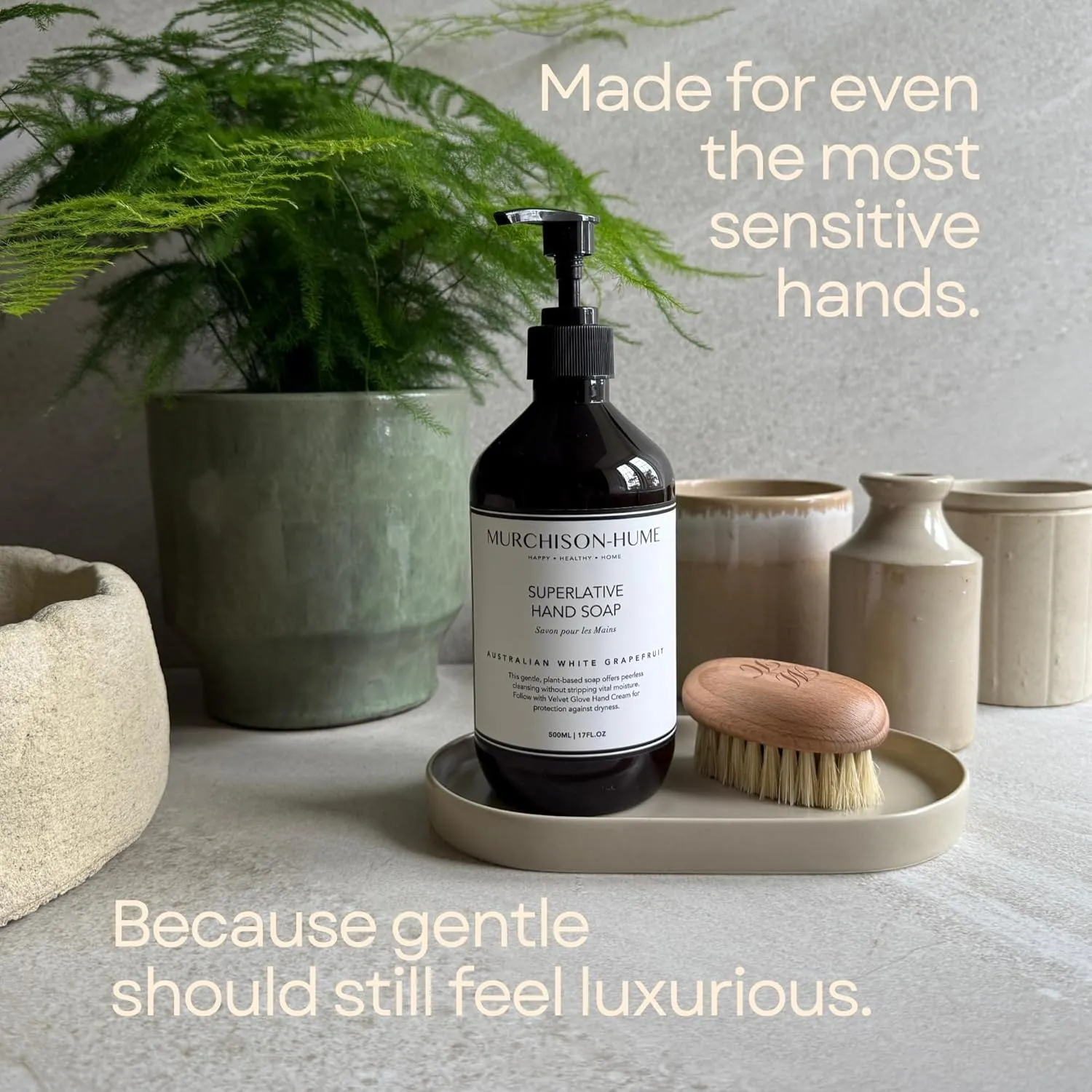 Murchison-Hume Luxury Vegan Hand Soap with Pump Dispenser, Moisturizing Hand Wash, SLS, Paraben & Cruelty-Free, 17oz (Original Fig)