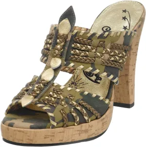 Naughty Monkey Women's Gold Card Cork Platform Sandal