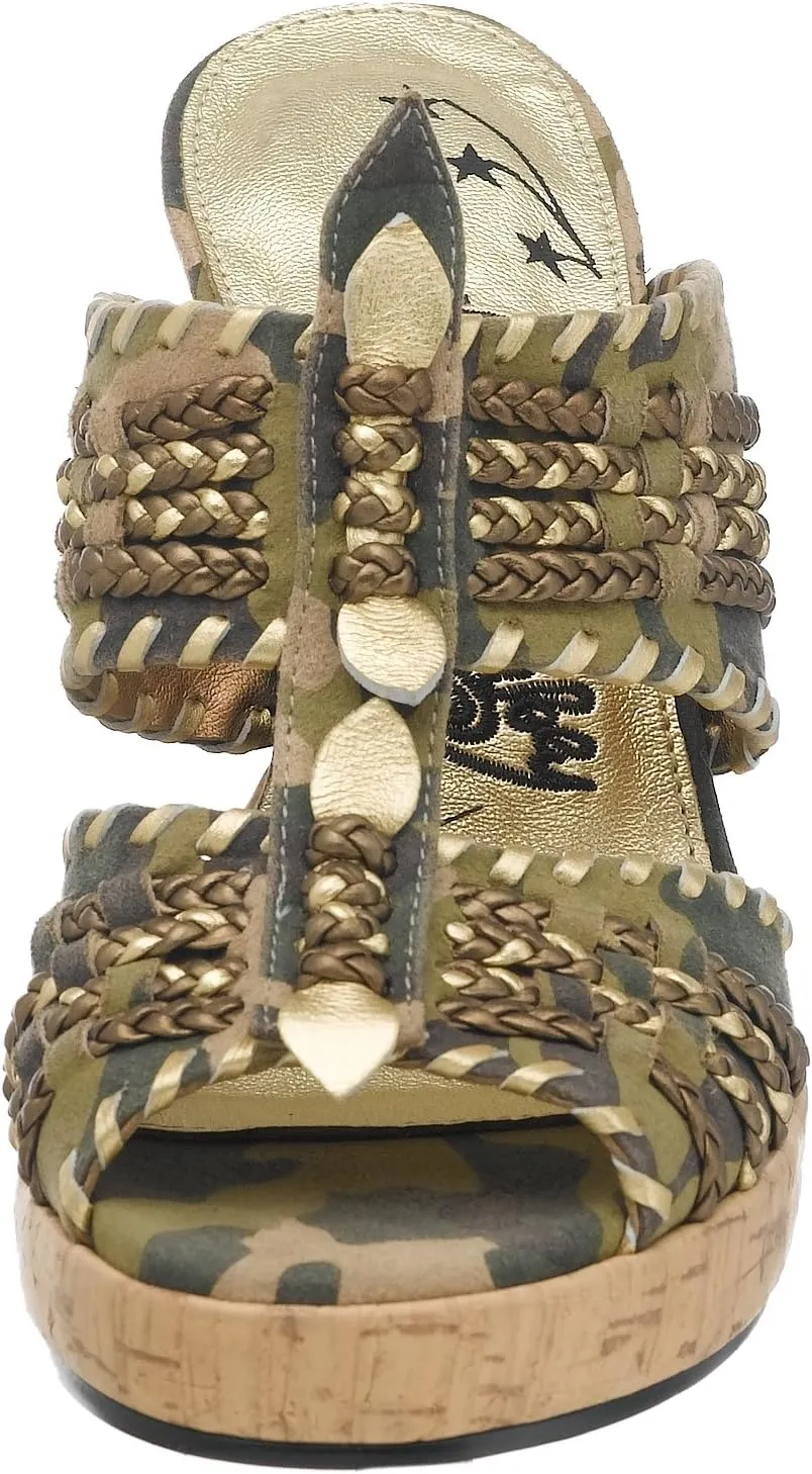 Naughty Monkey Women's Gold Card Cork Platform Sandal