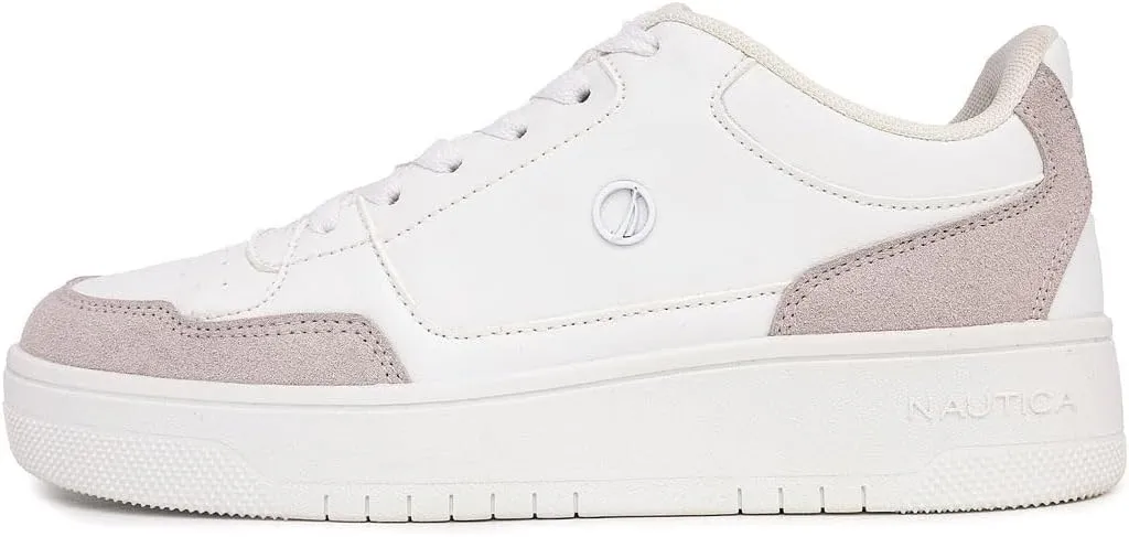 Nautica Women’s Lace-Up Fashion Sneakers – Low-Top Casual Walking & Tennis Shoes with Platform or Regular Heel
