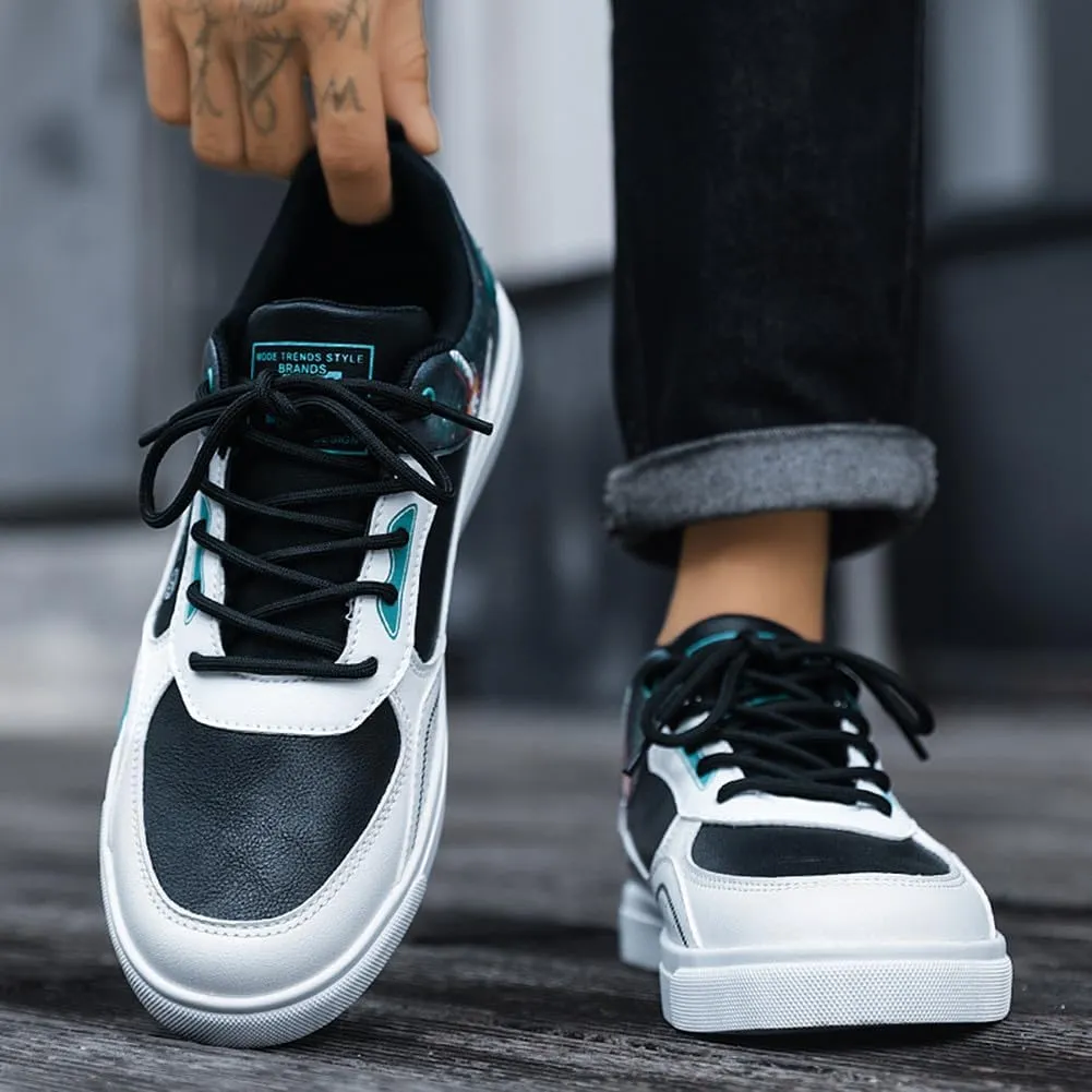 NCNDB Men's Leather Skateboard Walking Shoes Fashion Anime Casual Sneaker