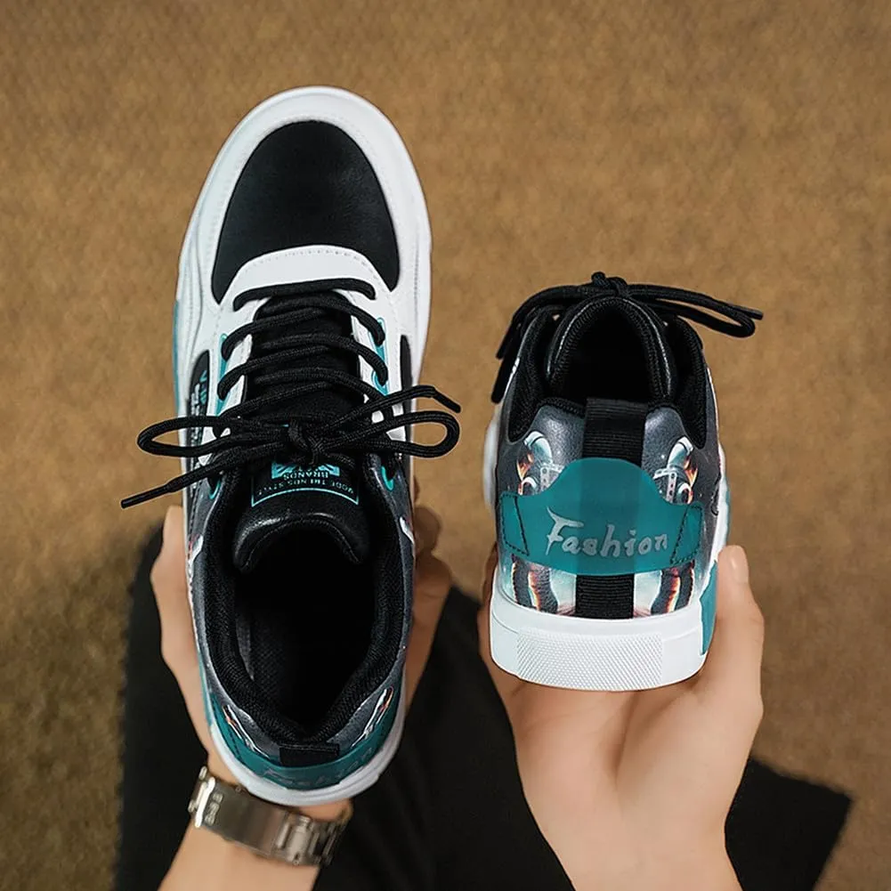 NCNDB Men's Leather Skateboard Walking Shoes Fashion Anime Casual Sneaker