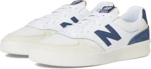 New Balance Men's 300 V3 Court Sneaker, White/Sea Salt/Vintage Indigo, 7.5 Wide