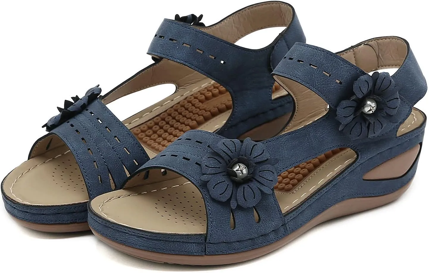 Ortho Walking Sandals for Elderly Women Shoes for Women Extra Wide Orthopedic Arch Support Shoes for Women Dressy Sandals Women Wide Feet Strappy Black Heels Everyday Sandals for Women