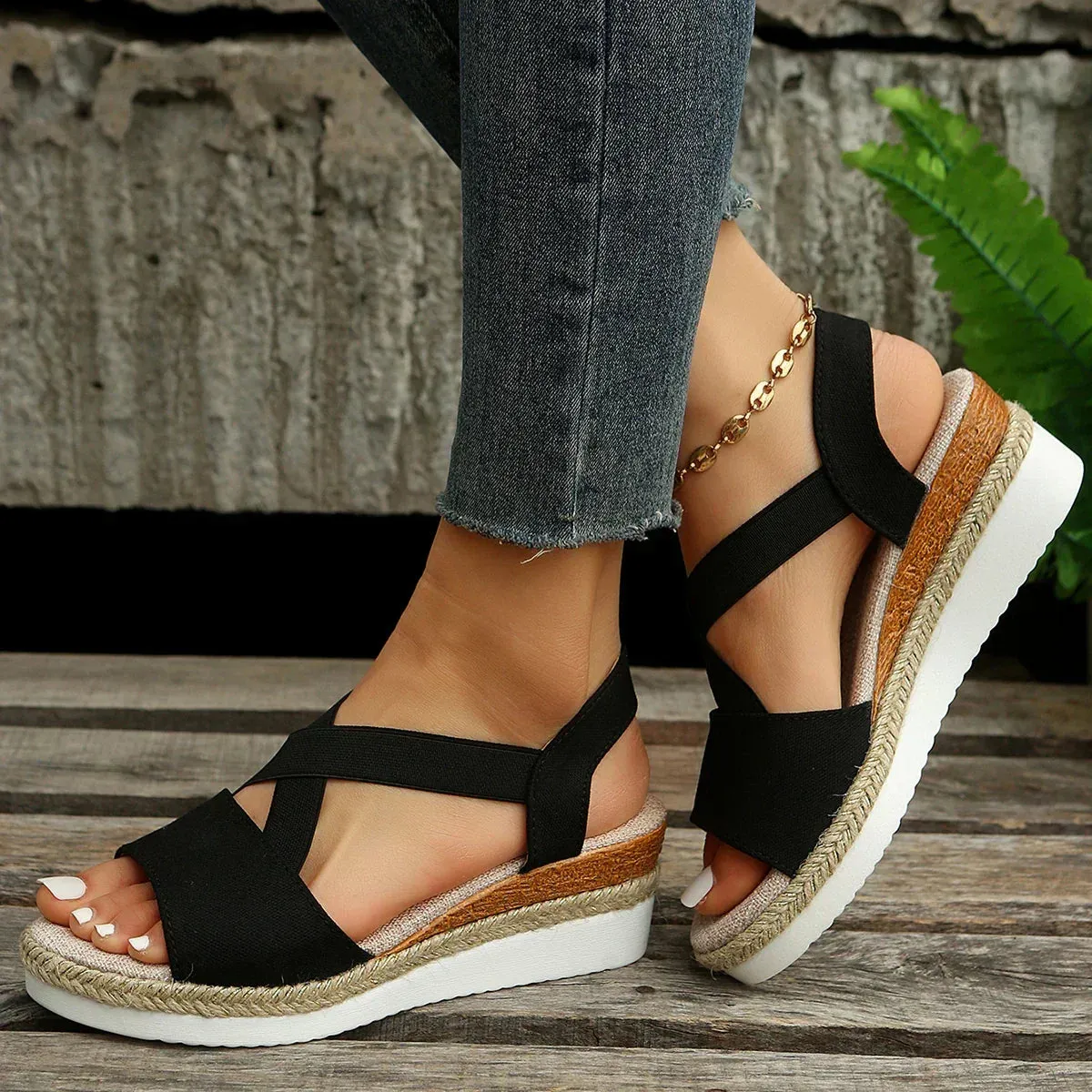Orthopedic Espadrille Platform Sandals
