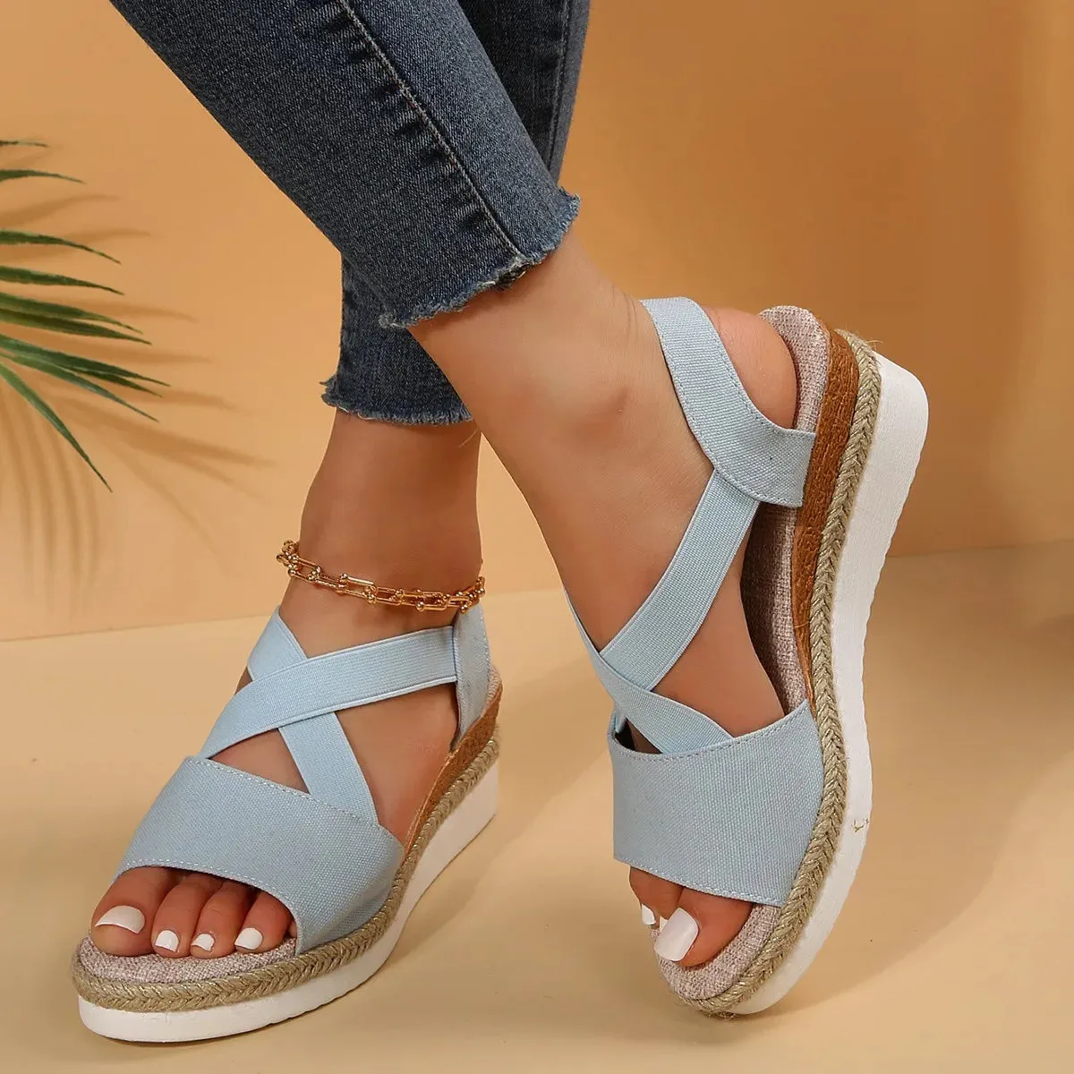 Orthopedic Espadrille Platform Sandals