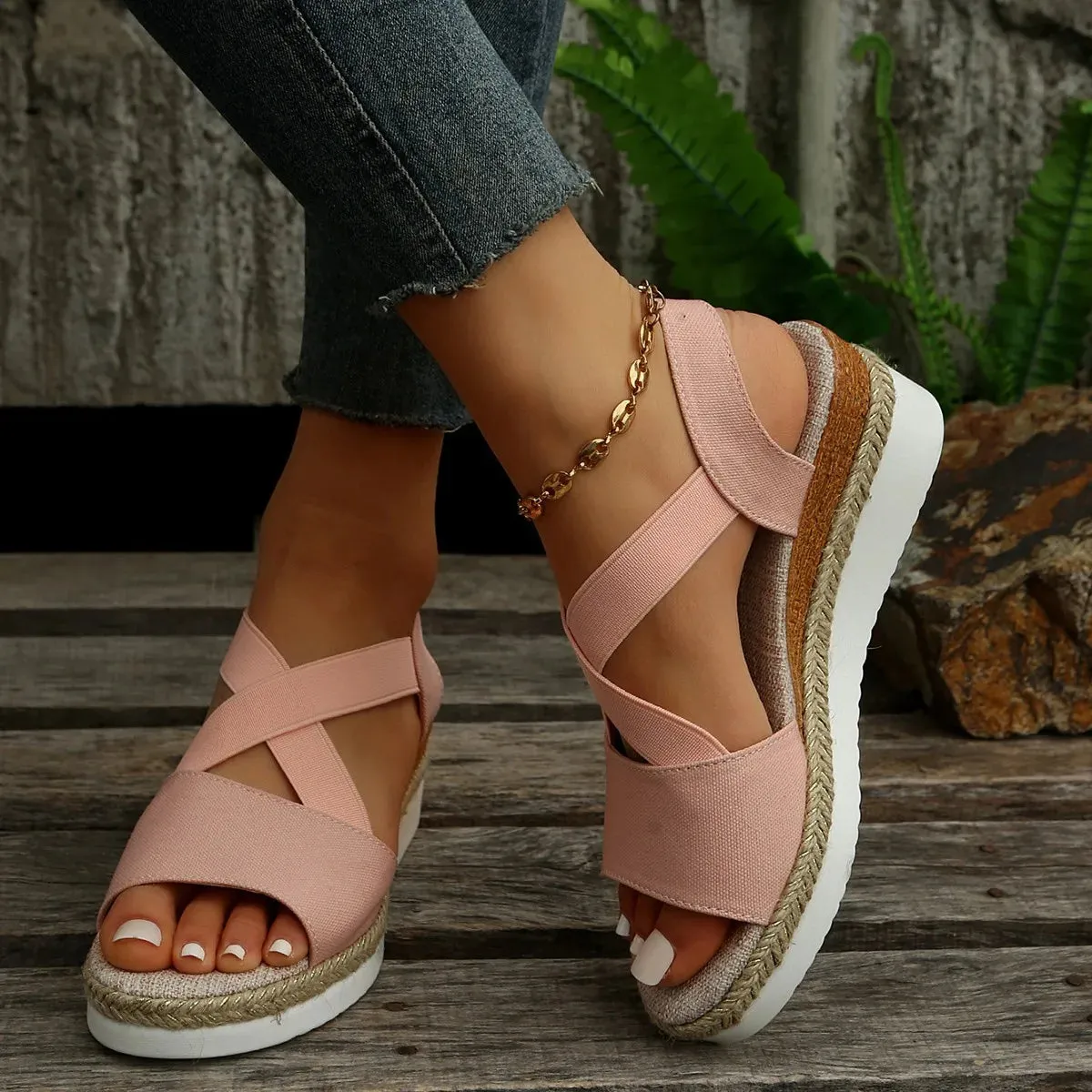 Orthopedic Espadrille Platform Sandals