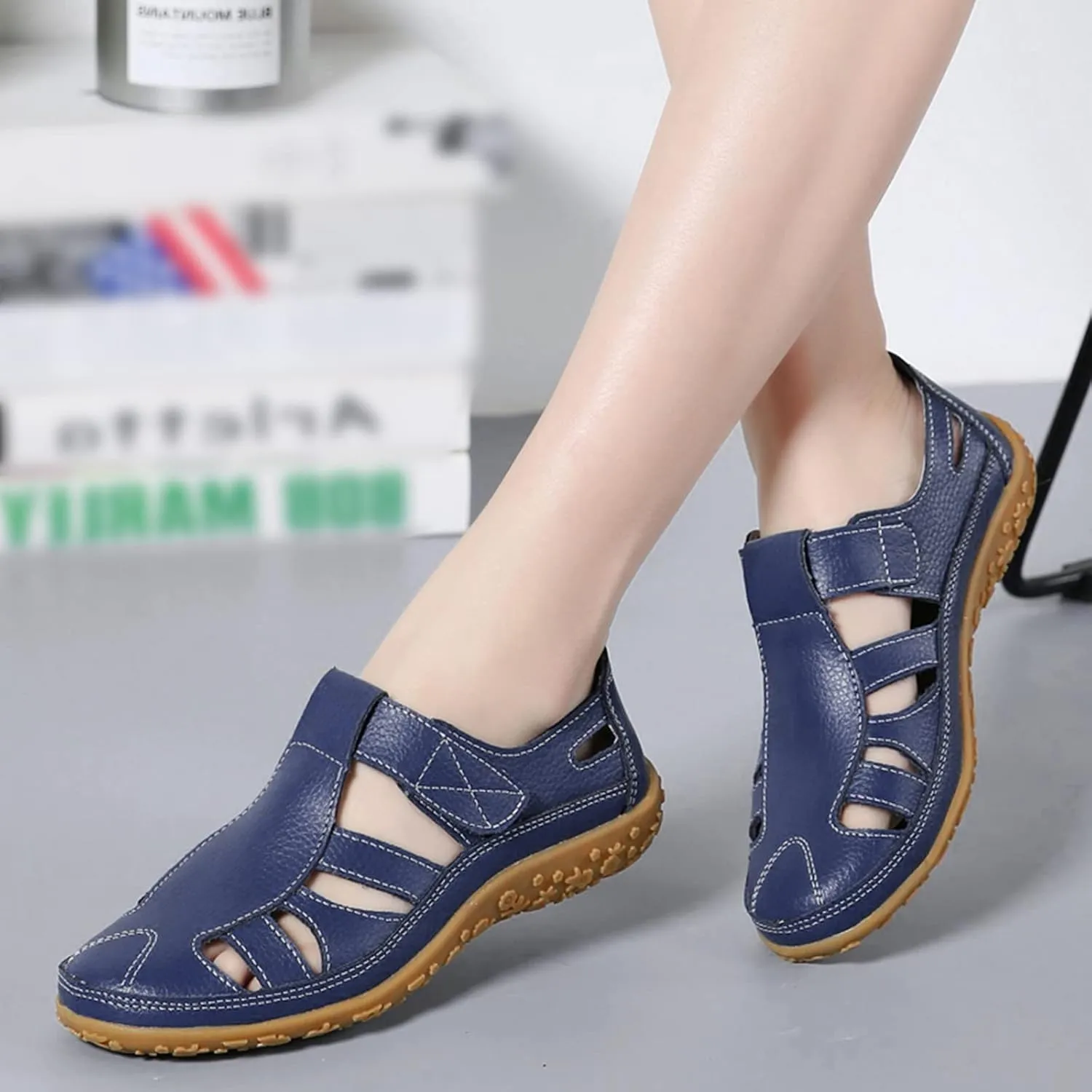 Orthopedic Sandals for Women Arch Support Summer Gladiator Sandals Closed Toe Hollow Sandal Comfort Soft Cushion Shoes