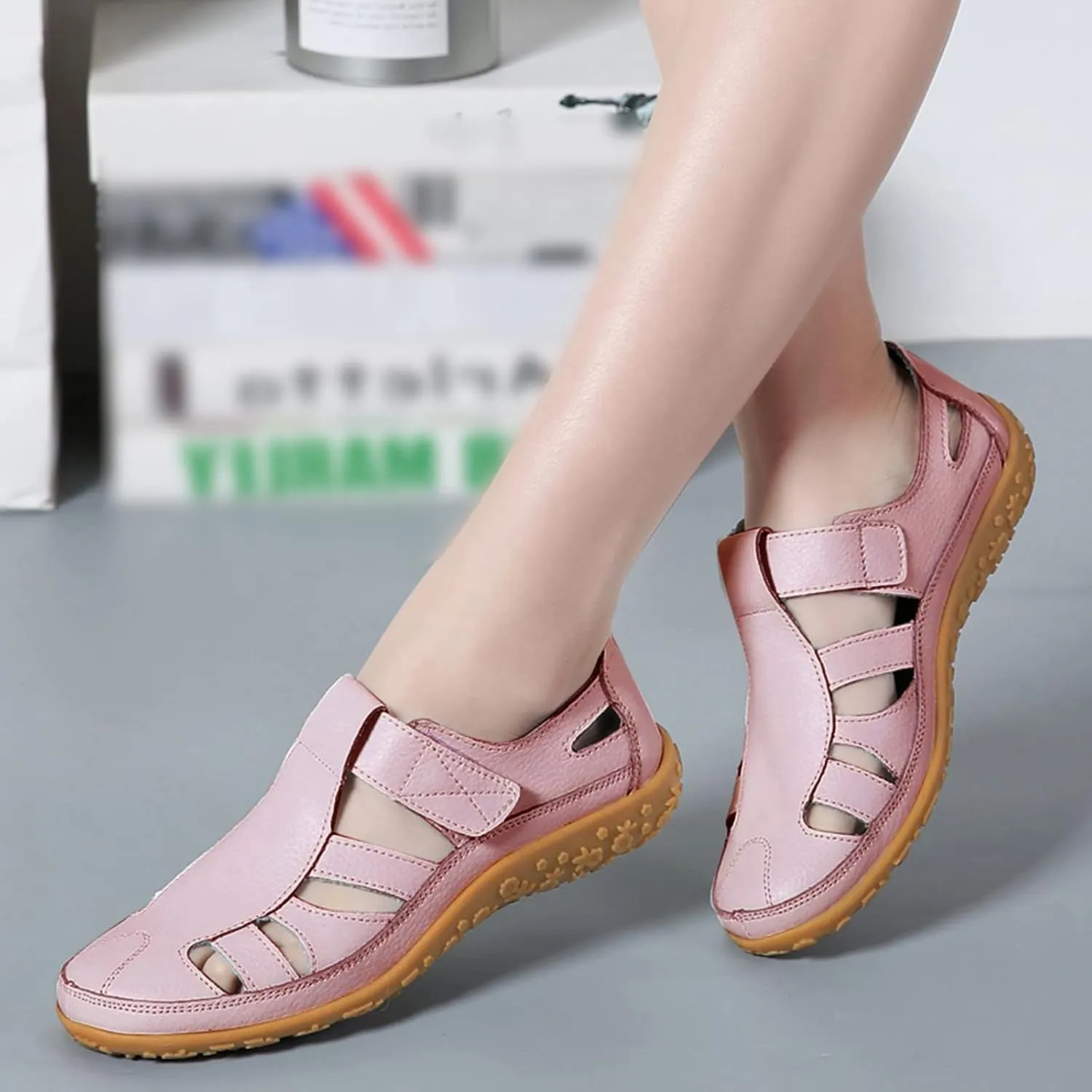Orthopedic Sandals for Women Arch Support Summer Gladiator Sandals Closed Toe Hollow Sandal Comfort Soft Cushion Shoes