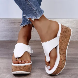 Orthopedic Sandals for Women Walking Slippers with Arch Support Anti-Slip Breathable Sandal Vintage Slip On Women's Orthotic Sandals Flip Flops Comfy Wedge Walking Sandals Women Dressy (White-E, 9)