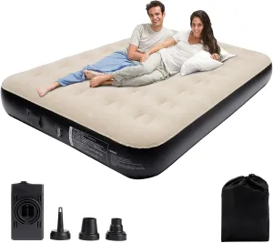 Oversized Twin XL Air Mattress with Built-in Pump, Quick One-Click Inflation & Deflation,Portable Inflatable Mattress Blow up Bed for Home, Camping and Office 10Inch