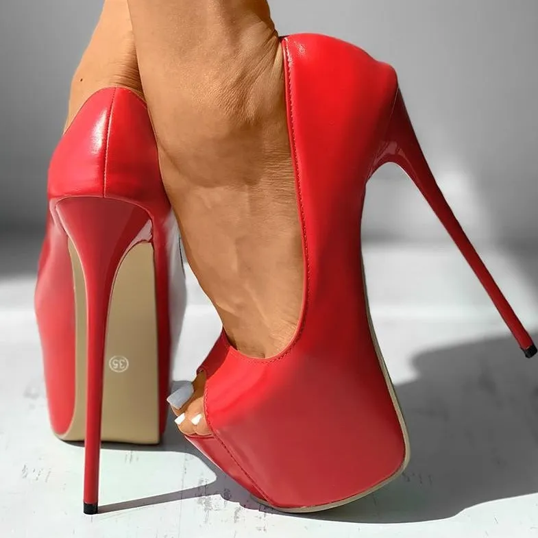 Peep Toe Retro Pumps