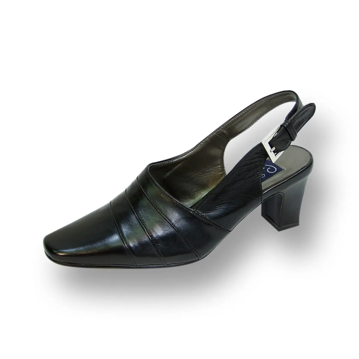 PEERAGE Susie Women's Wide Width Leather Slingback Pumps