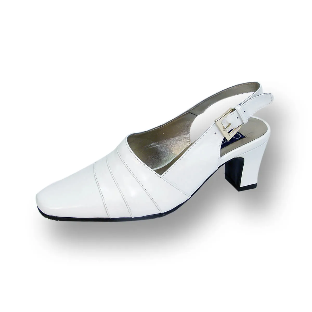 PEERAGE Susie Women's Wide Width Leather Slingback Pumps