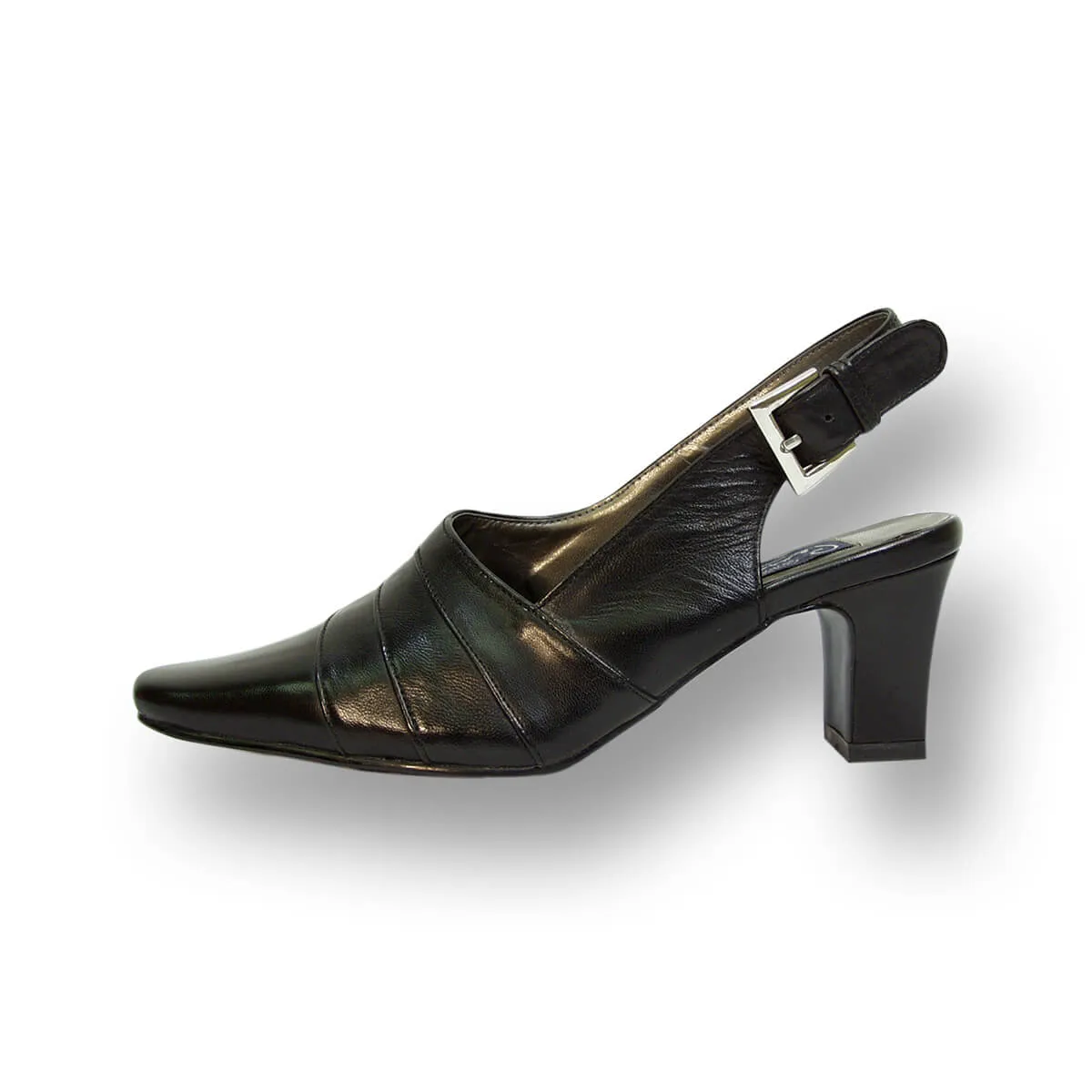 PEERAGE Susie Women's Wide Width Leather Slingback Pumps