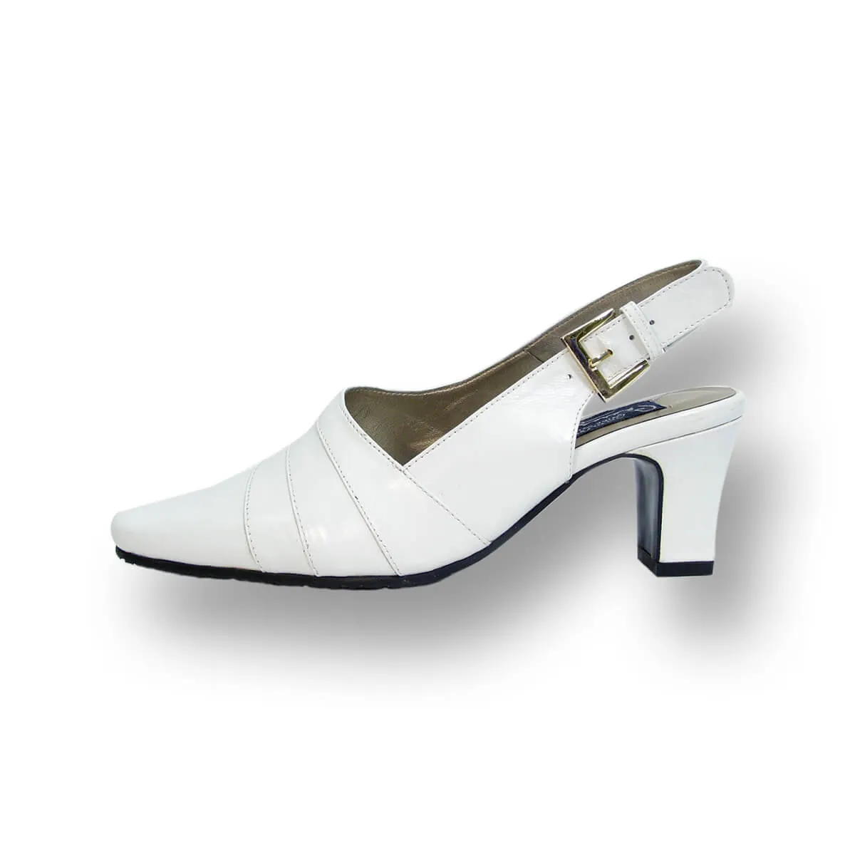 PEERAGE Susie Women's Wide Width Leather Slingback Pumps