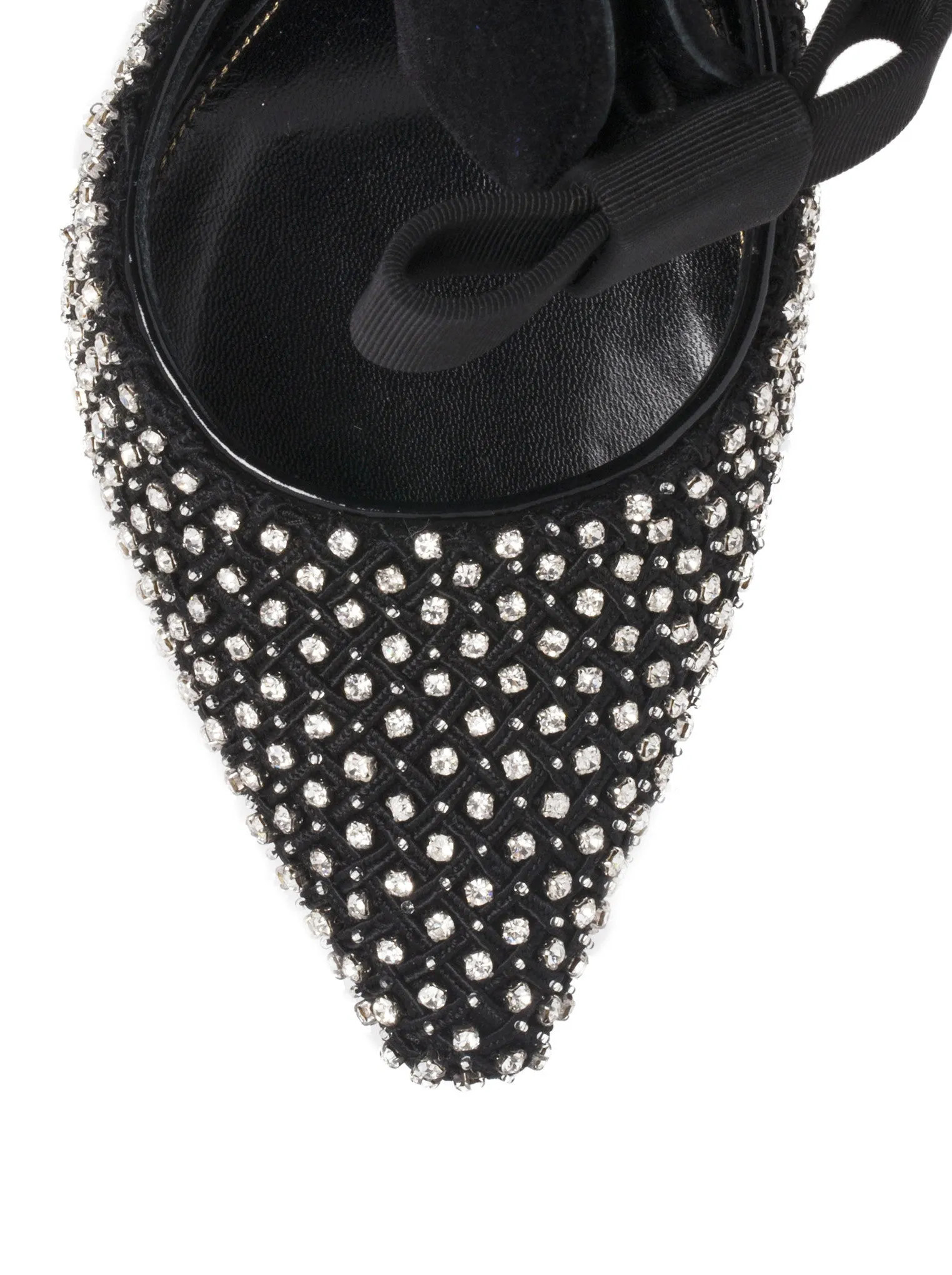 Pierrot Crystal and Velvet Pump - Black
