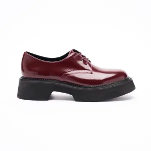 POLISHED DERBY SHOES BURGUNDY 45mm增高厚底皮鞋 增高皮鞋推薦
