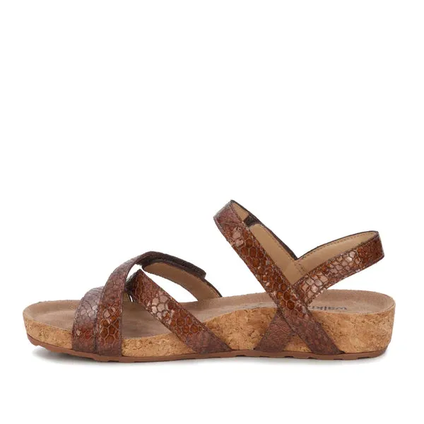 Pool Sandal: Nutmeg Marshall Snake Print Leather I Walking Cradle