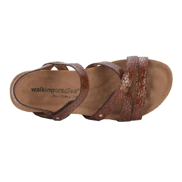 Pool Sandal: Nutmeg Marshall Snake Print Leather I Walking Cradle